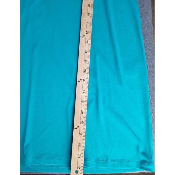 Michael Michael Kors SZ LG Teal Jersey SS Flutter Sleeve Shift T-Shirt Dress - Picture 5 of 9